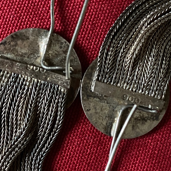 VTG I 900 Silver & Niello Bracelet & Earrings Set - Picture 5 of 16